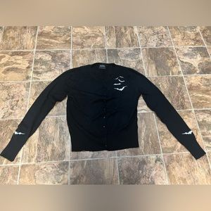 Banned alternative embroidered bat cardigan